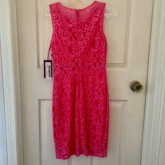 NWT Abby Paris Pink Lace Bodycon Dress (Semi-Formal) - Picture 6 of 7